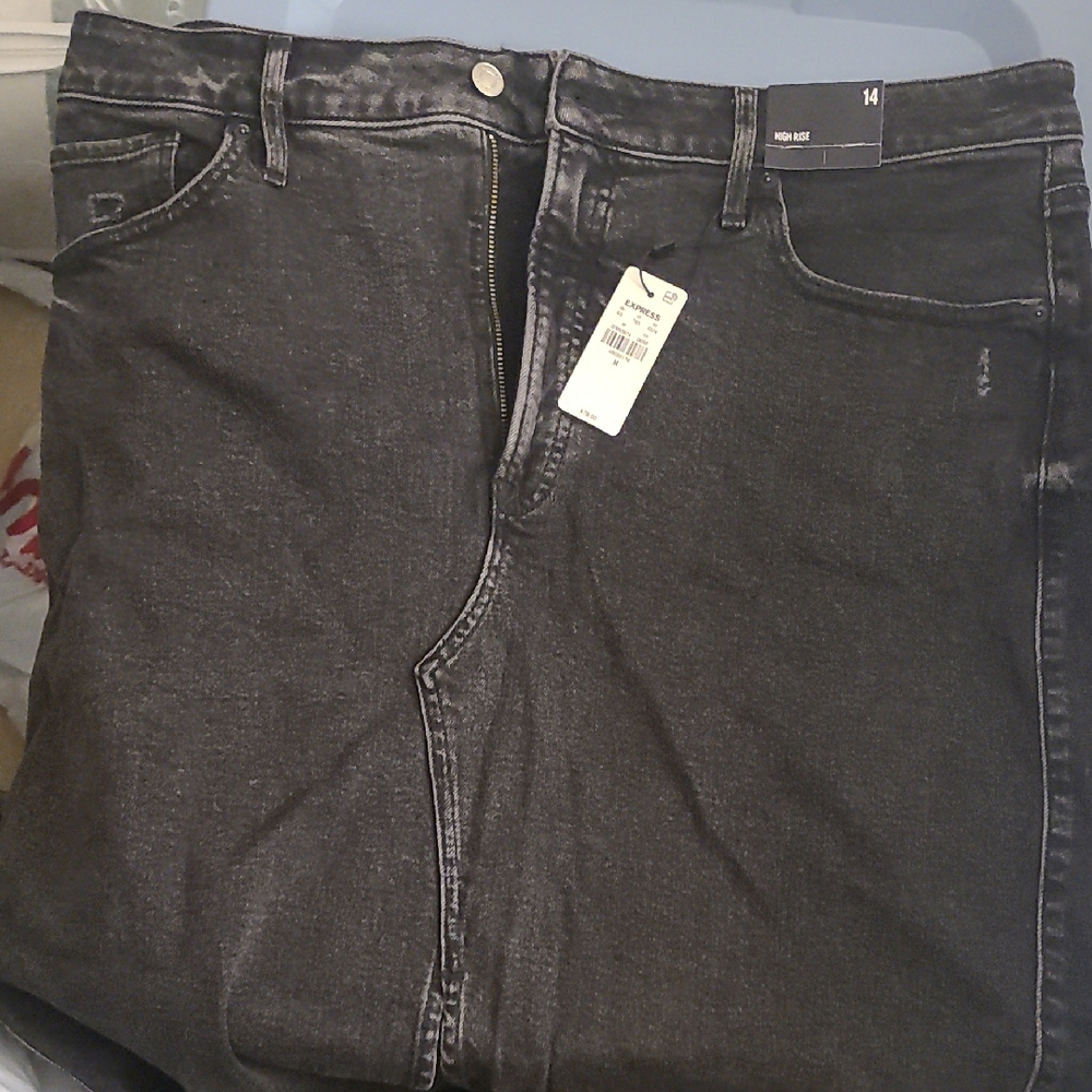 Express High Rise Dark Gray Jeans